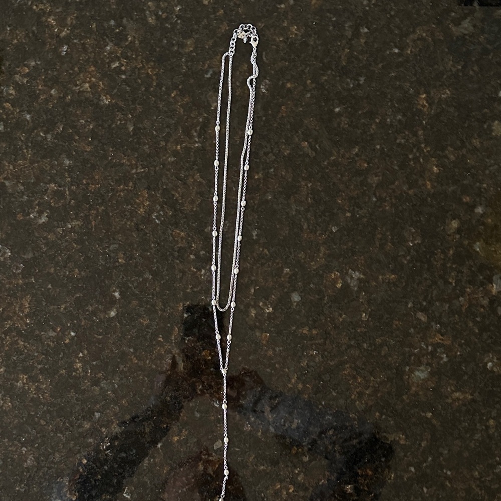Express Double Silver Necklace by Lucky Brand